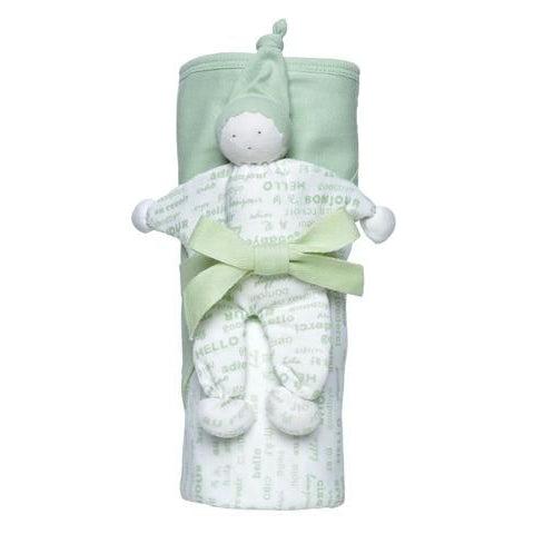 Under The Nile Organic Hooded Receiving Blanket Gift Set-Simply Green Baby
