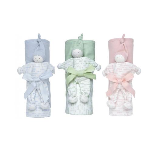 Under The Nile Organic Hooded Receiving Blanket Gift Set-Simply Green Baby