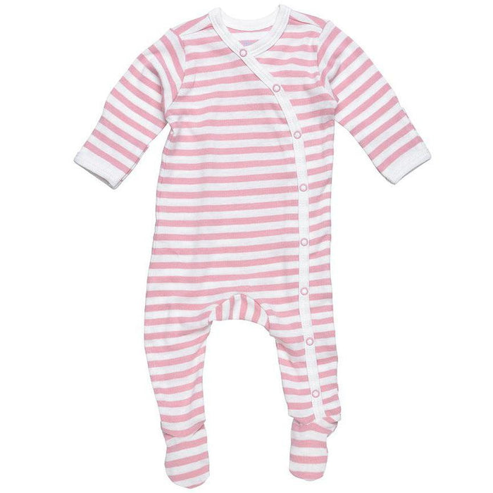 Under The Nile - Organic Side Snap Footie, Blush-Simply Green Baby