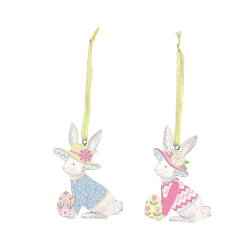 Wooden Easter Ornament - Bunny with Bonnet-Simply Green Baby
